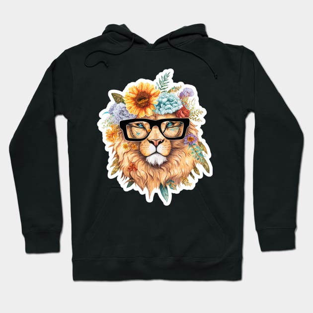 Lion illustration Hoodie by Zoo state of mind
